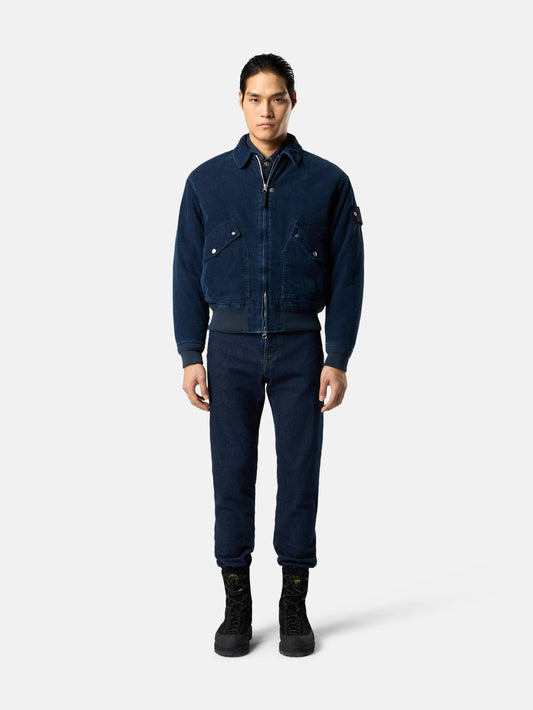 J100007 STRETCH INDIGO DENIM-RINSED