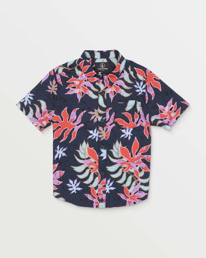 Little Boys Floral Motion Short Sleeve Shirt