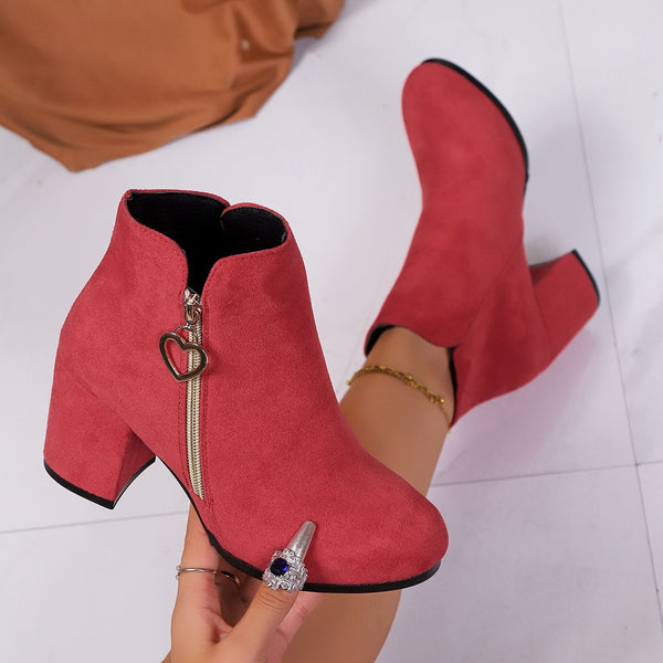 Women's Cozy Lightweight Chunky Zipper Boots