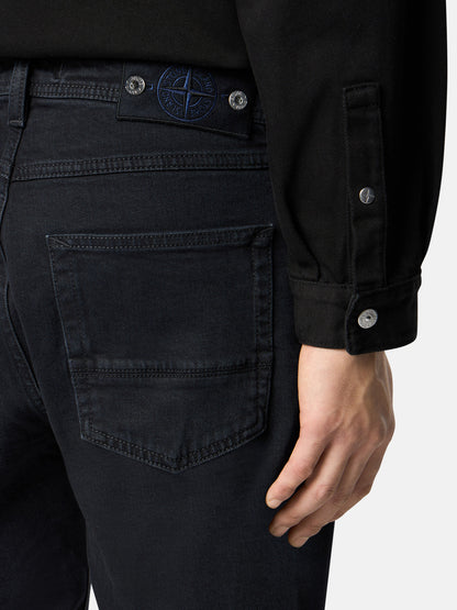 J100007 STRETCH BLACK DENIM-RINSED